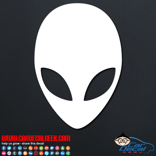 Alien Face Smiley Emoji Vinyl Decal Sticker c108-3.75" x 3.75" 
