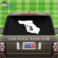 Hand Gun Car Window Decal Sticker