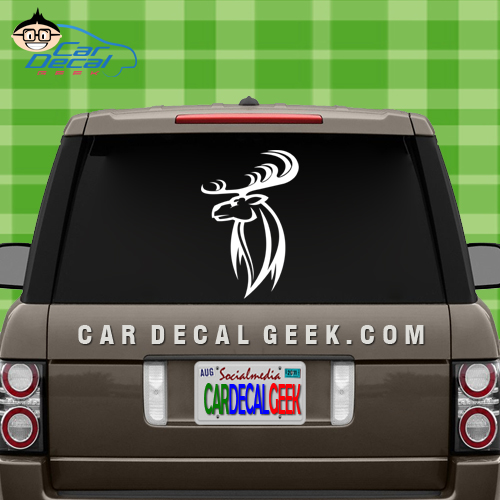 Hunting Deer Head Car Window Decal