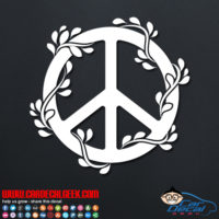 Peace Sign Flowers Decal