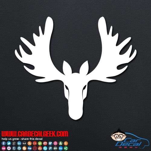 Hunting Moose Head Decal Sticker