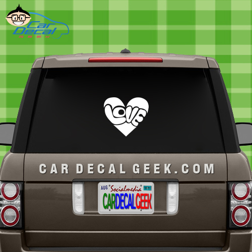 Groovy Love Heart Pick Your Color Vinyl Car Window Sticker Decal Bumper Cutout 
