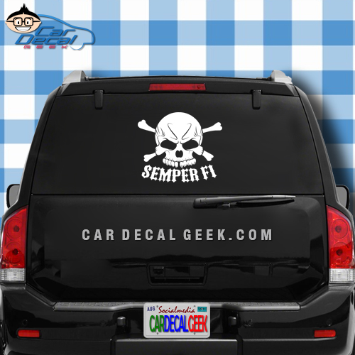 Marines Semper Fi Skull Car Window Decal Sticker