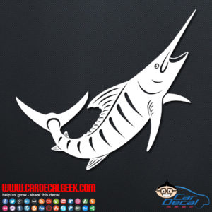 Fishing Decals Oval Bone Swordfish Vinyl Decal - Saltwater Fishing...