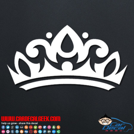 Princess Tiara Crown Car Vinyl Decal Sticker | Girl Decals