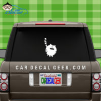 Cute Fat Cat Car Window Decal Sticker