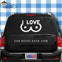 I Love Boobs Car Window Decal Sticker