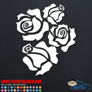 TWO ROSES 6 X 8 VINYL CAR TRUCK WINDOW DECAL STICKERS