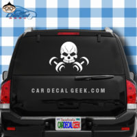 Skull Dumbbells Car Window Decal Sticker