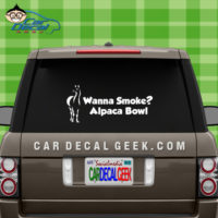 Wanna Smoke Alpaca Bowl Car Window Decal Sticker