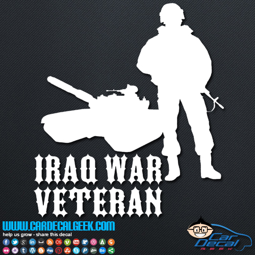 Iraq War Veteran Soldier & Tank Decal Sticker