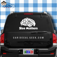 Brain Size Matters Car Window Decal Sticker