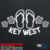 Key West Flip Flop Sandals & Hibiscus Flowers Decal Sticker