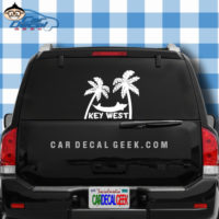 Key West Tropical Hammock Car Window Decal Sticker