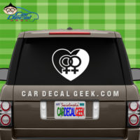 Lesbian Heart Gender Symbols Car Window Decal Sticker