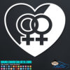 Lesbian Heart Gender Symbols Decal Sticker