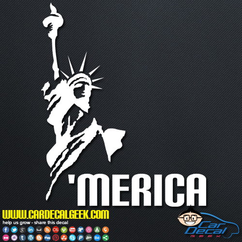 Statue of Liberty 'Merica Vinyl Decal