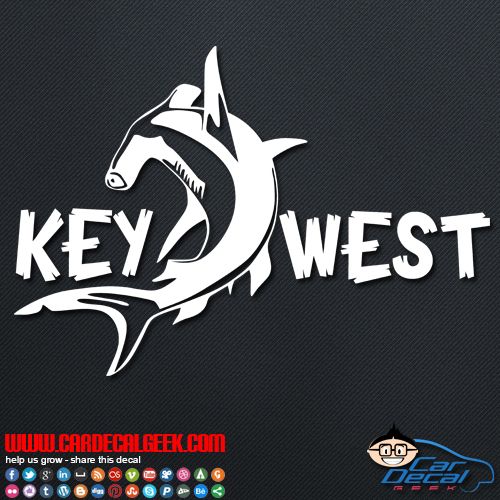 Key West Hammerhead Shark Decal Sticker