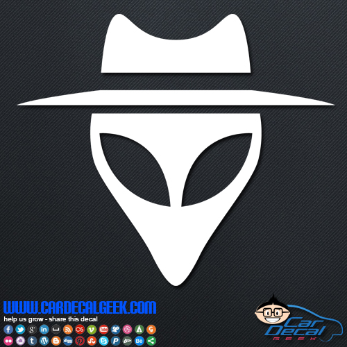Alien Face with Hat Decal Sticker