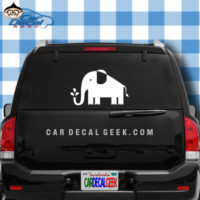 Cute Elephant Squirting Trunk Car Window Decal