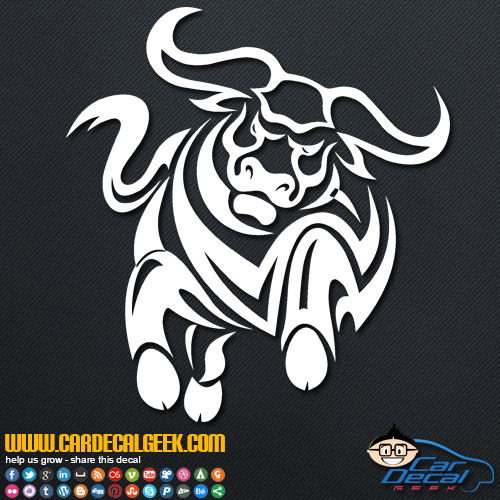 Tribal Buffalo Bull Decal Sticker