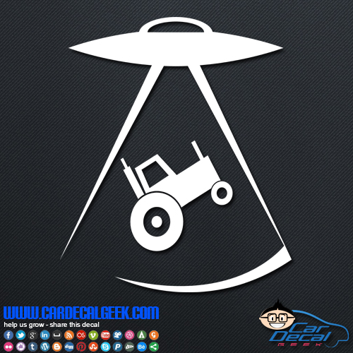 Adesivo Auto Alien UFO Roswell – Sticker JDM In Vinile Bianco 101x139mm, Resistente Per Auto, Laptop, Finestre