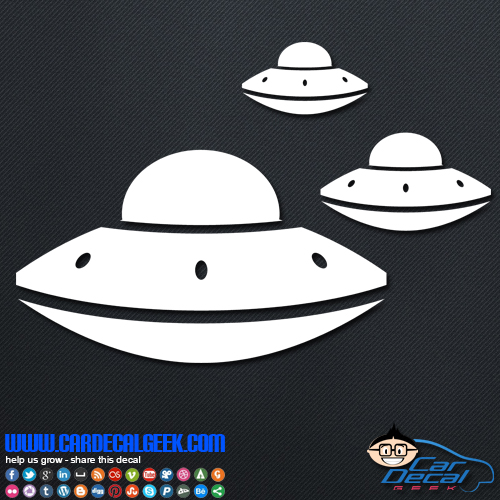 3 UFO's Decal Sticker