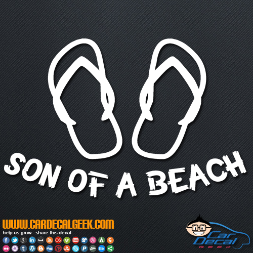 Son of a Beach Flip Flops Decal