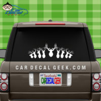 Mounted Deer Heads Car Window Decal Sticker