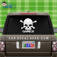 Gamer Skull Car Window Decal Sticker
