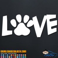 Love Dog Cat Pet Paw Decal Sticker