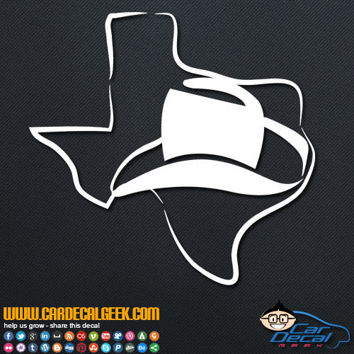 Texas Cowboy Hat Decal Sticker