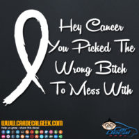 Hey Cancer You Picked the Wrong Bitch to Mess With Decal Sticker