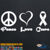 Peace Love Cure Cancer Ribbon Decal Sticker