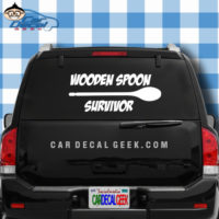 Wooden Spoon Survivor Car Window Decal Sticker