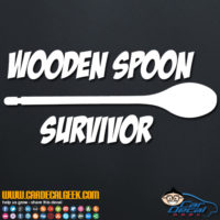 Wooden Spoon Survivor Decal Sticker