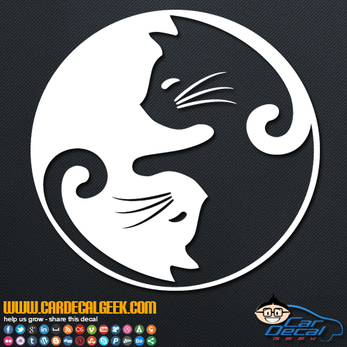Cat Yin Yang Decal Sticker