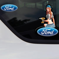 Ford Hot Girl Mechanic Car Truck Window Decal Sticker