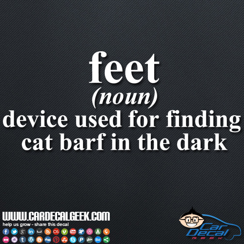 Feet a Device Used to Find Cat Barf in the Dark Decal Sticker