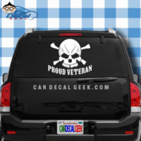 Proud Veteran Skull Car Window Decal Sticker