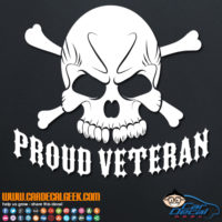 Proud Veteran Skull Decal Sticker