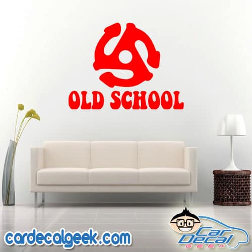 Old School 45 Adapter Wall Decal Sticker