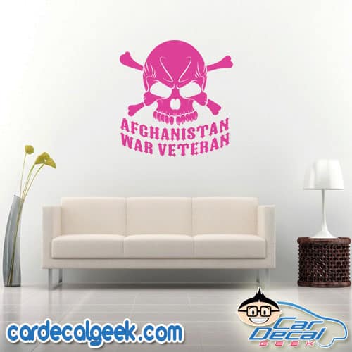 Afghanistan Veteran Skull Wall Decal Sticker