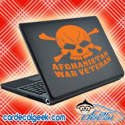 Afghanistan Veteran Skull Laptop Decal Sticker