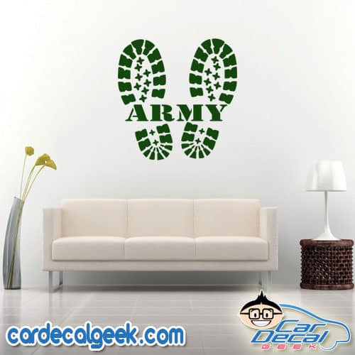Army Combat Boots Wall Decal Sticker