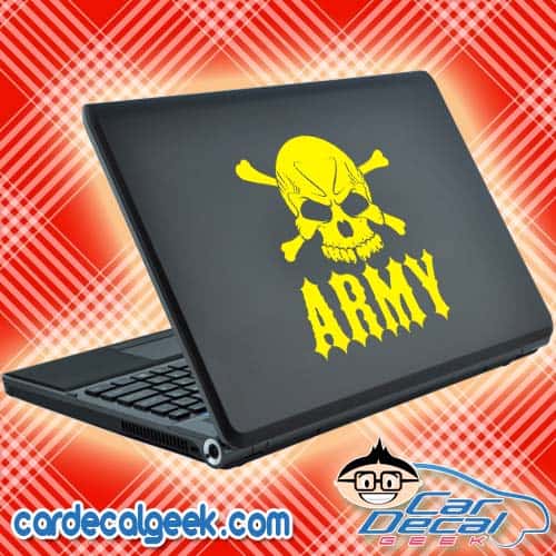 Bad Ass Army Skull Laptop Decal Sticker