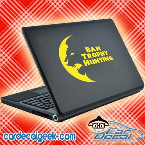 Ban Trophy Hunting Lion Laptop Decal Sticker