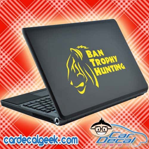 Ban Trophy Hunting Tiger Laptop Decal Sticker