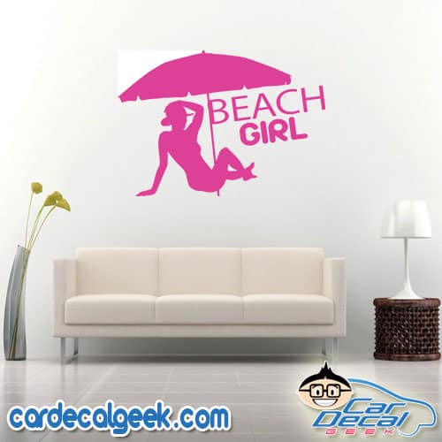Beach Girl Wall Decal Sticker Beach Girl Wall Decal Sticker