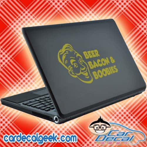 Beer Bacon & Boobies Laptop Decal Sticker